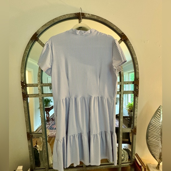 Jude Connally Ginger Dress in Sky Blue and White Jude Cloth - Picture 2 of 3